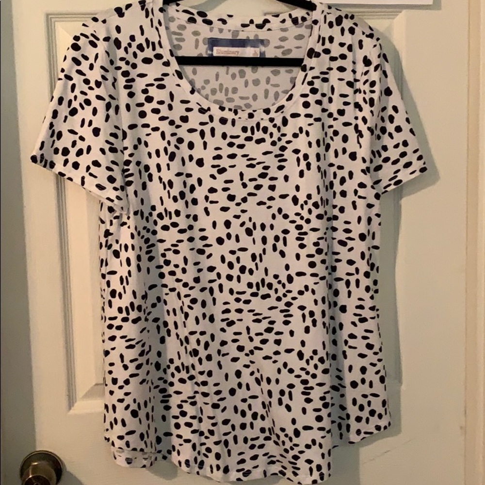 Eluminary white with black spots forever T large